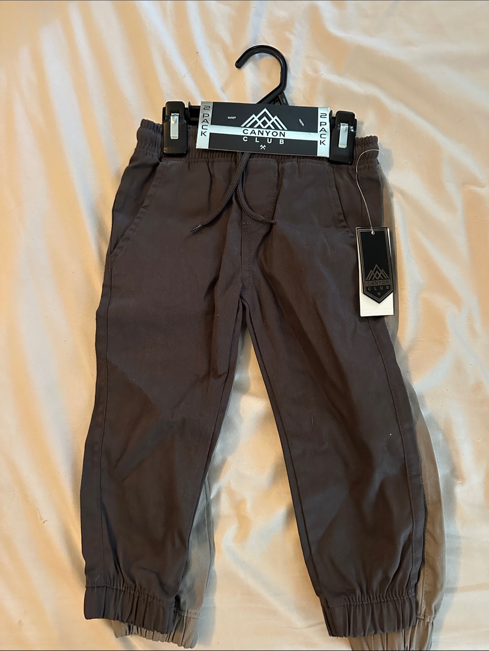 Kids Brown Elastic-Waist Joggers